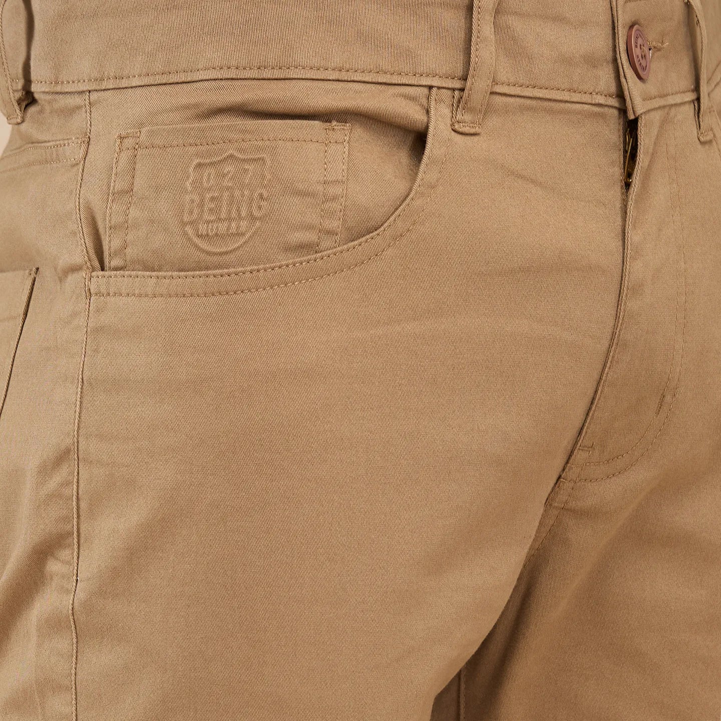 Khaki Cropped fit Men's Chinos by Being Human Clothing