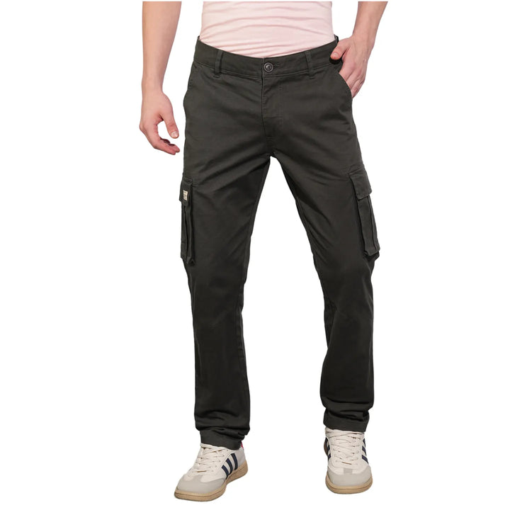 Grey Slim Fit Men's Cargos by Being Human Clothing