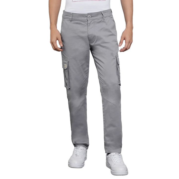 Grey Slim Fit Men's Cargos by Being Human Clothing