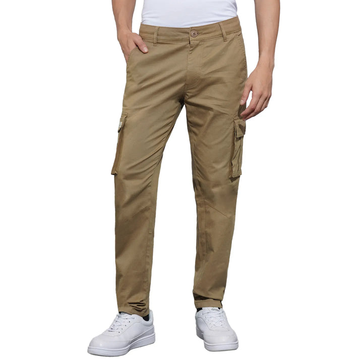 Khaki Slim Fit Men's Cargos by Being Human Clothing