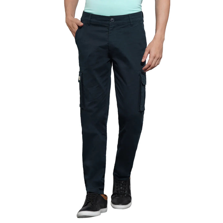 Blue Slim Fit Men's Cargos by Being Human Clothing