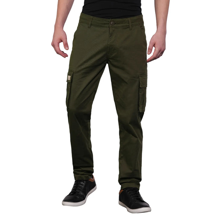 Olive Slim Fit Cargos for Men By Being Human Clothing