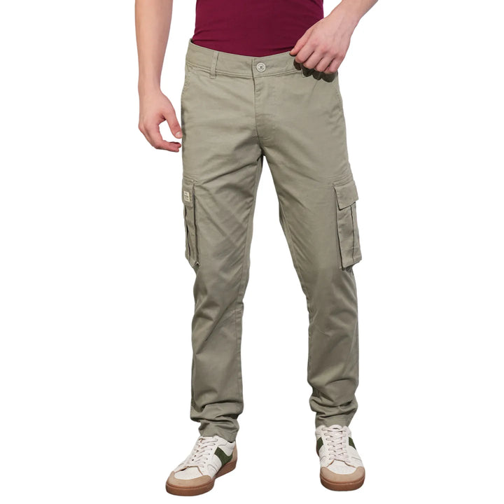Grey Slim Fit Men's Cargos by Being Human Clothing