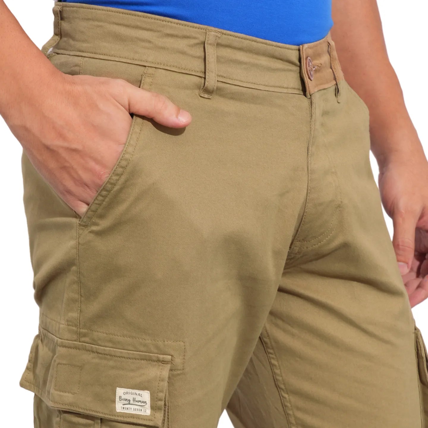 Khaki Jogger fit Men's Joggers by Being Human Clothing