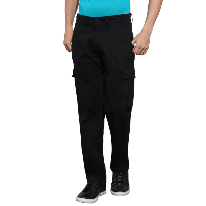 Black Easy Fit Men's Cargos by Being Human Clothing