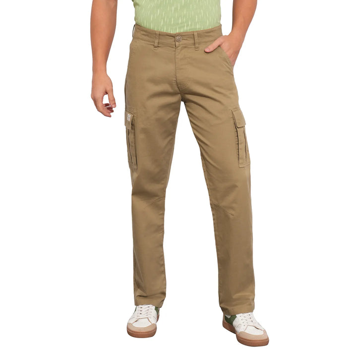 Khaki Easy Fit Men's Cargos by Being Human Clothing