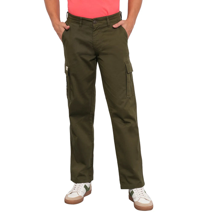 Olive Easy Fit Men's Cargos by Being Human Clothing