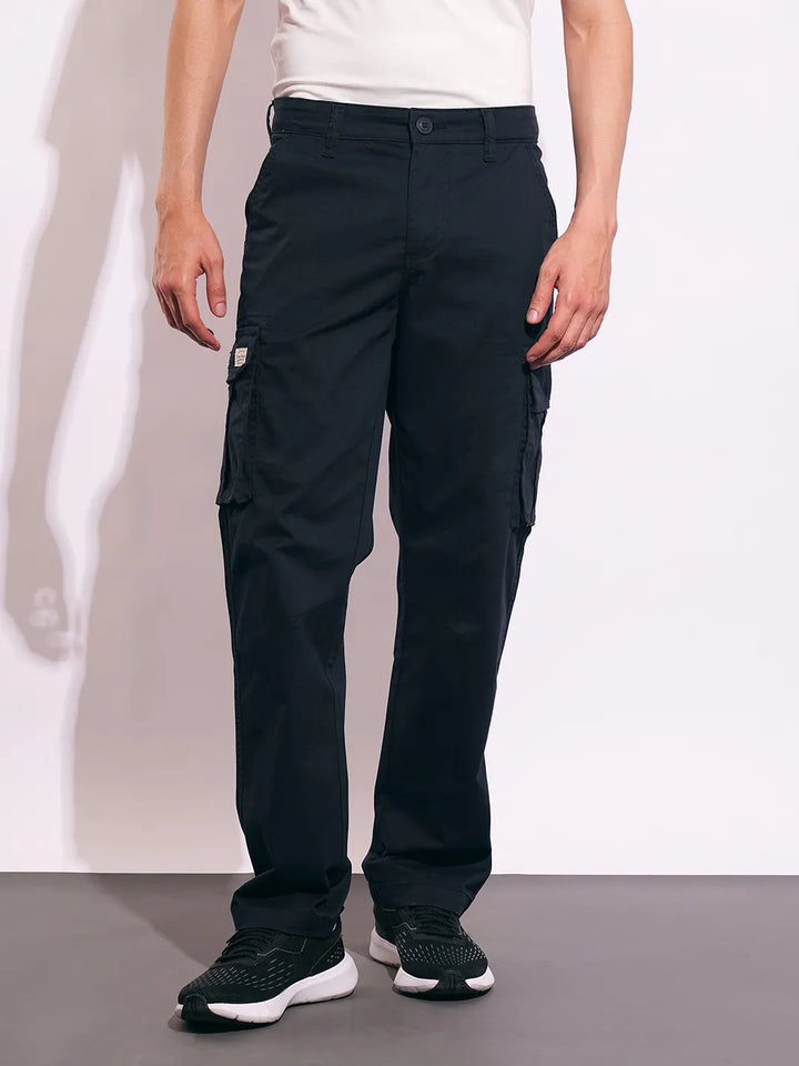 Blue Slim Fit Men's Cargos by Being Human Clothing