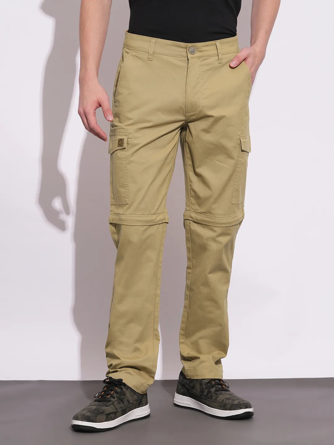 Being Human Clothing Mens-Bottom Cargo Dk.Khaki