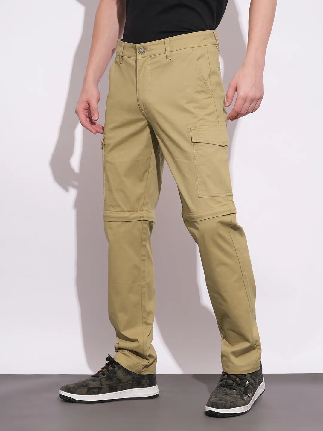 Being Human Clothing Mens-Bottom Cargo Dk.Khaki
