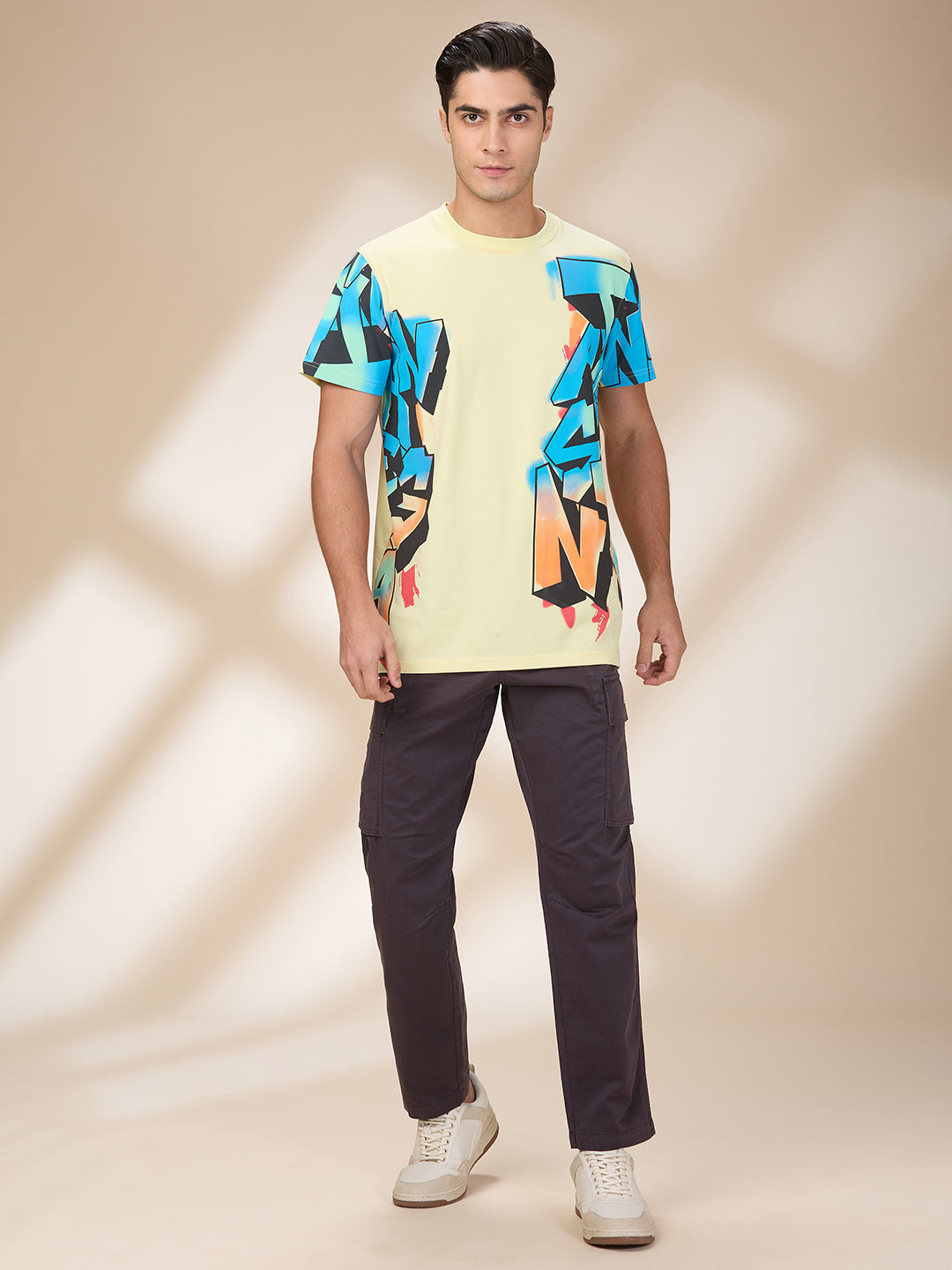 Grey Slim Fit Cargos for Men