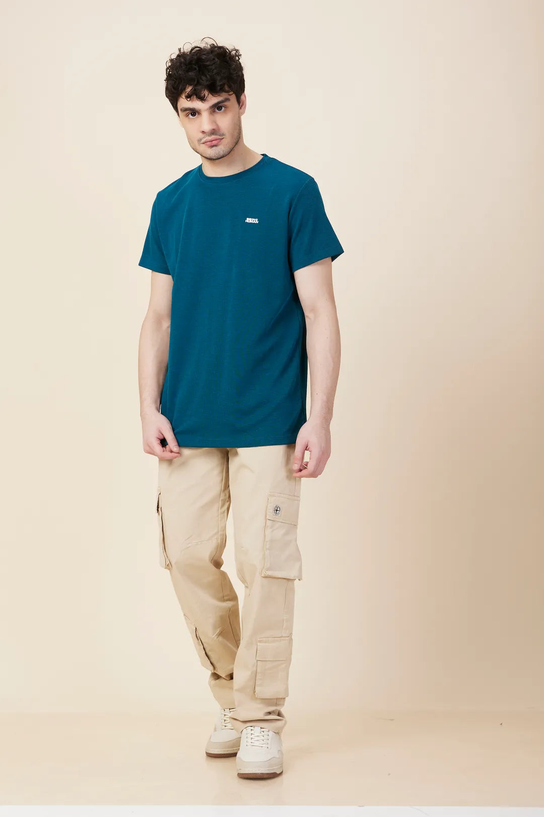 Oat Milk Loose Fit Cargos for Men By Being Human Clothing