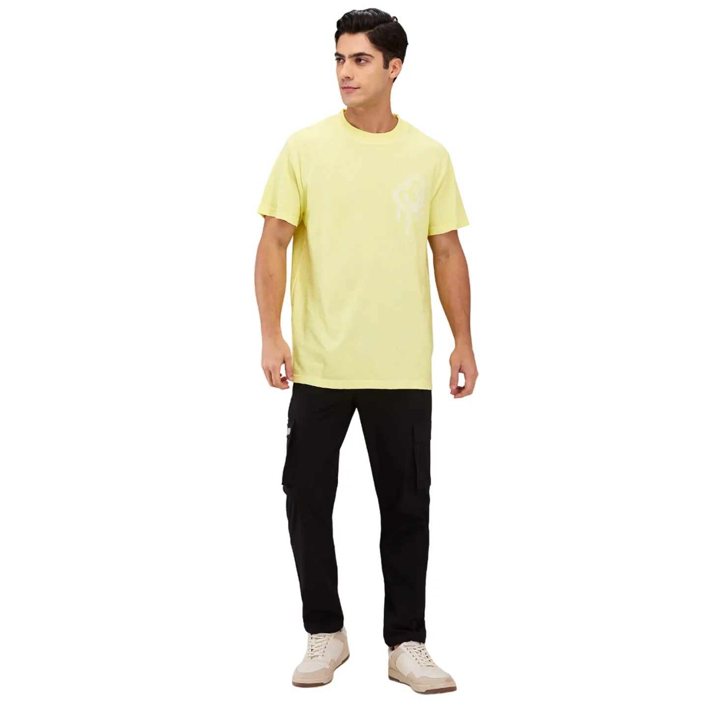 Black Loose Fit Men's Cargos by Being Human Clothing