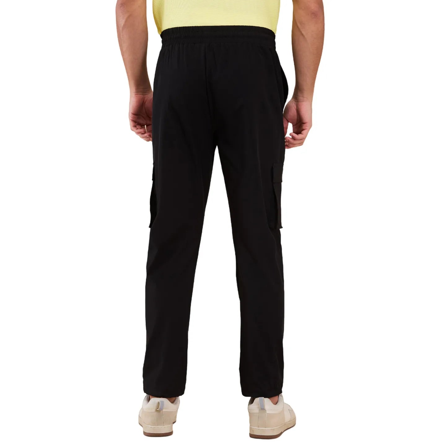 Black Loose Fit Men's Cargos by Being Human Clothing