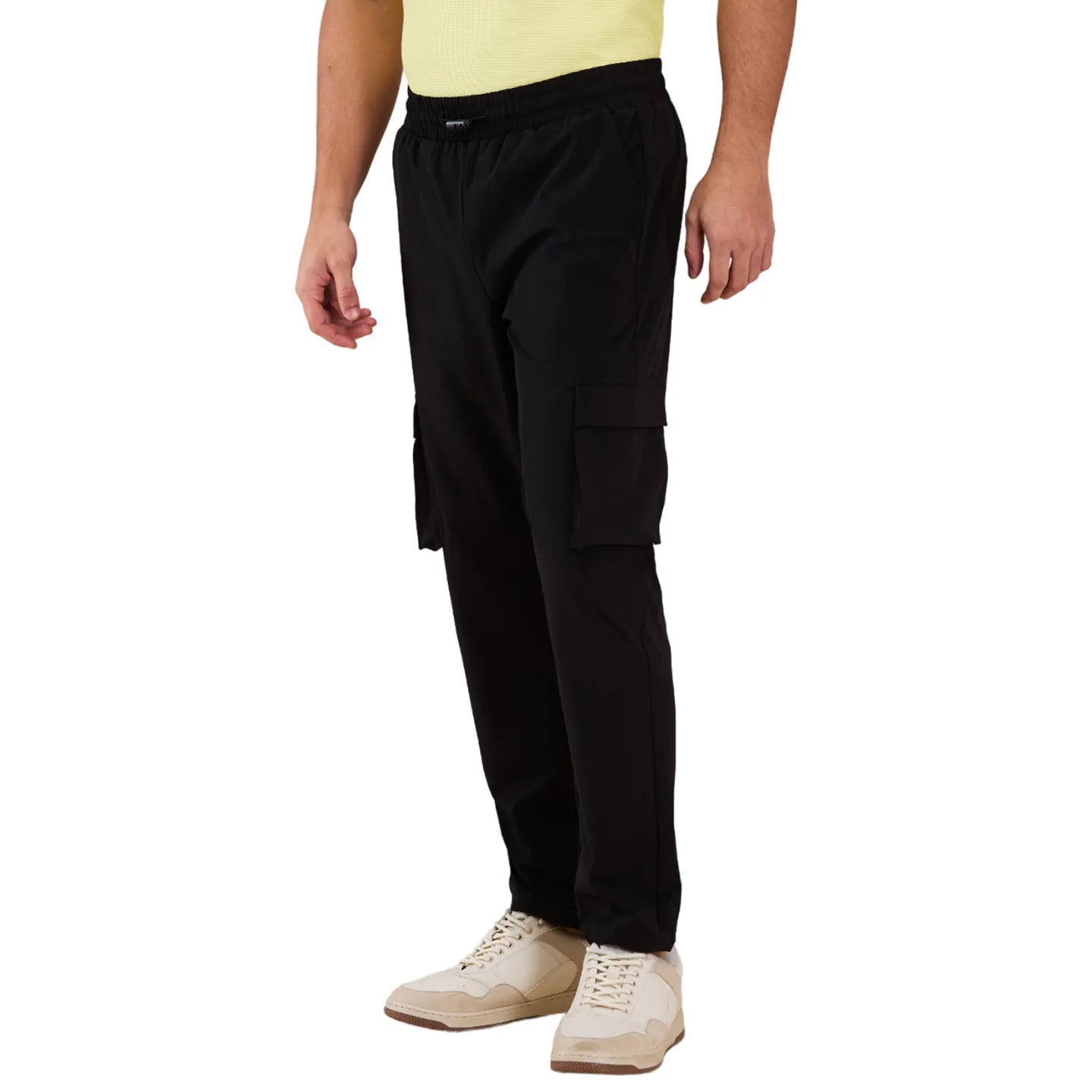Black Loose Fit Men's Cargos by Being Human Clothing
