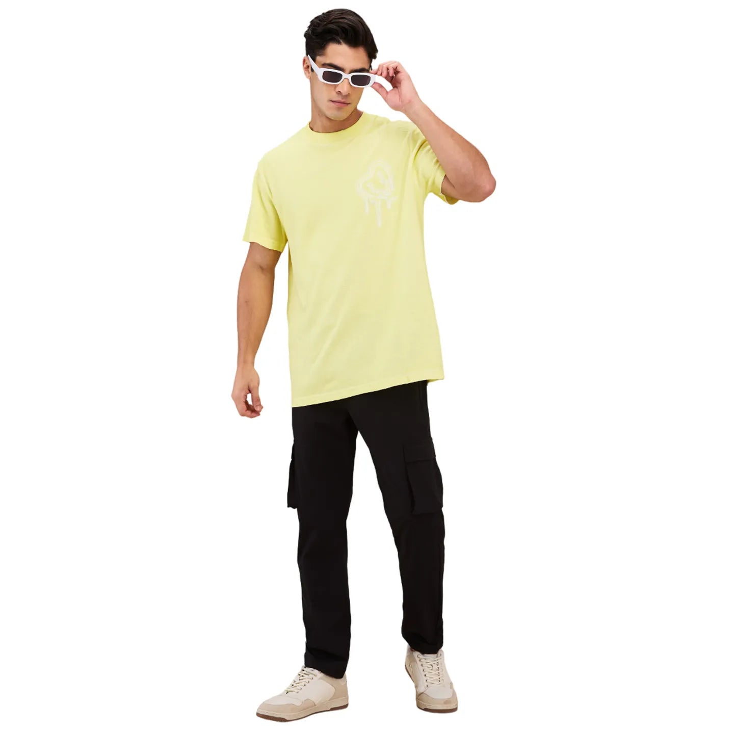 Black Loose Fit Men's Cargos by Being Human Clothing