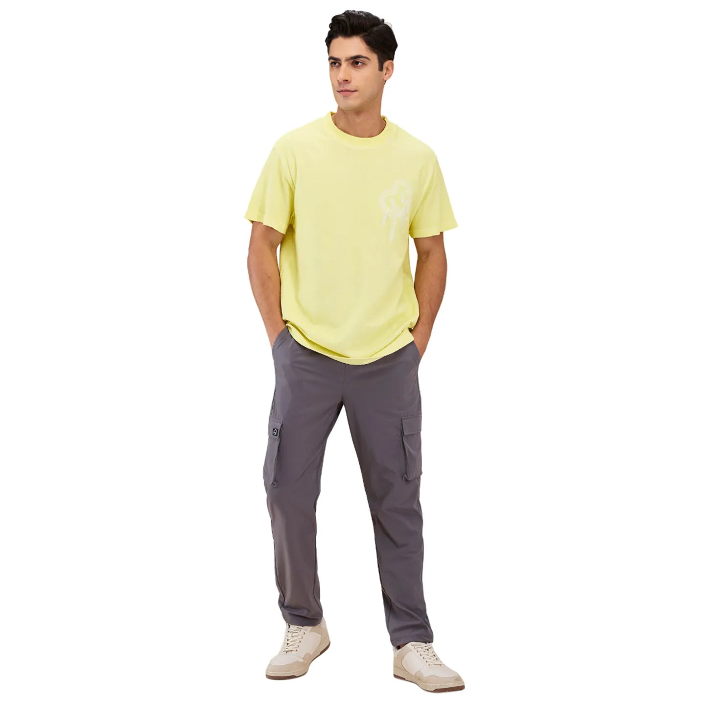 Grey Loose Fit Men's Cargos by Being Human Clothing