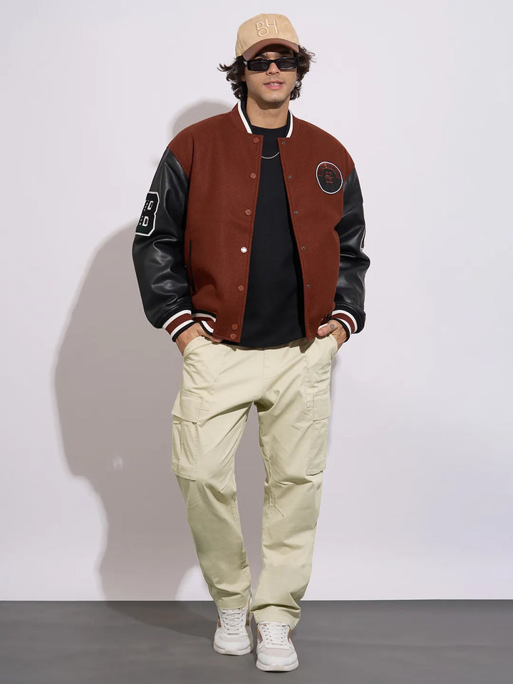 Khaki Slim Fit Cargos for Men