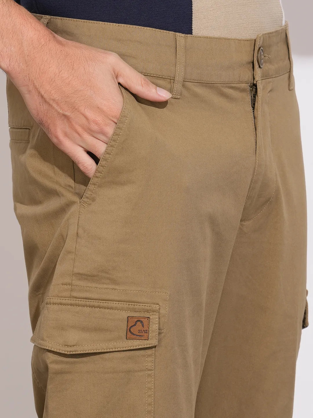 Being Human Brown Slim Fit Cargos For Men