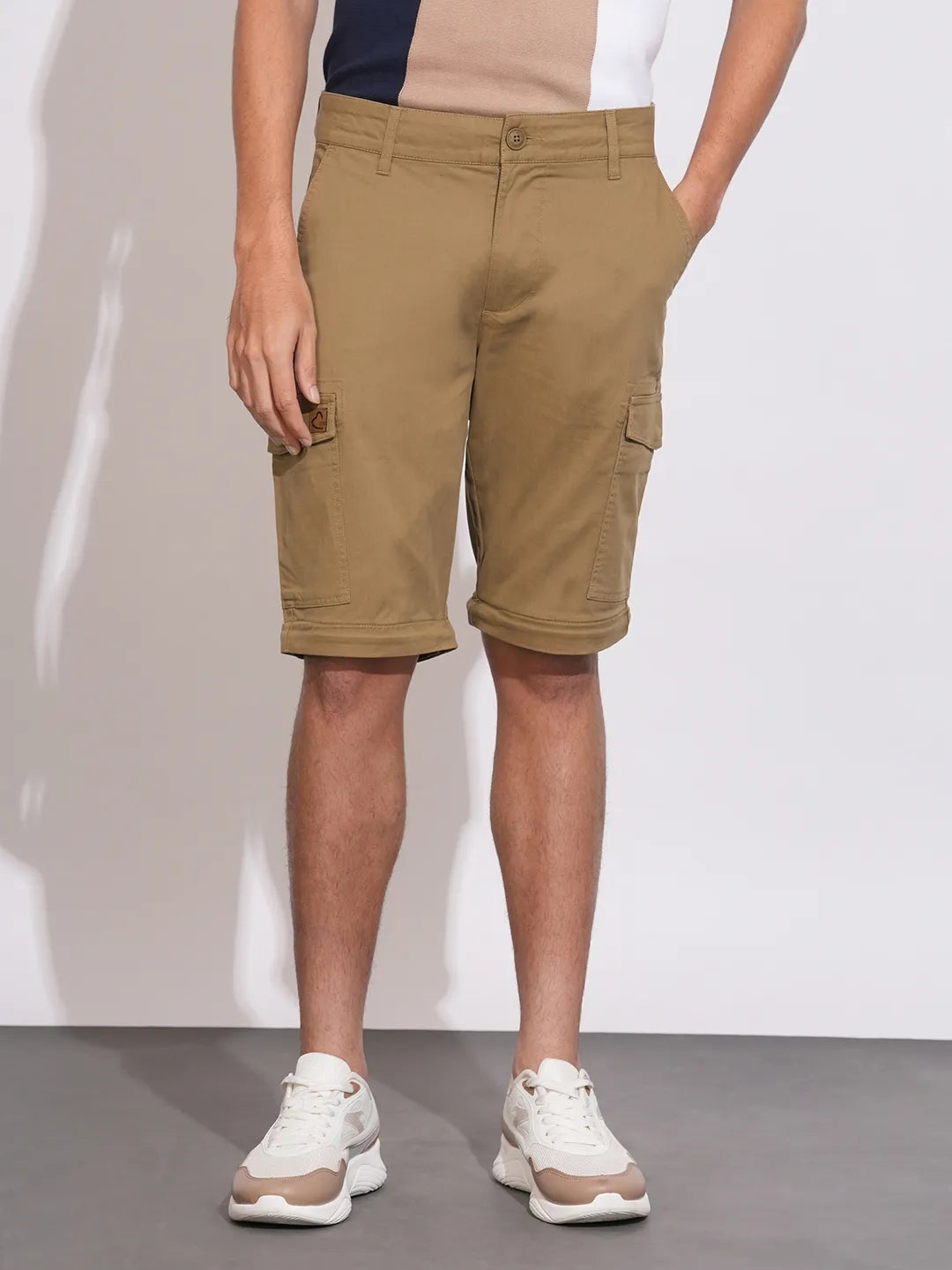 Being Human Brown Slim Fit Cargos For Men