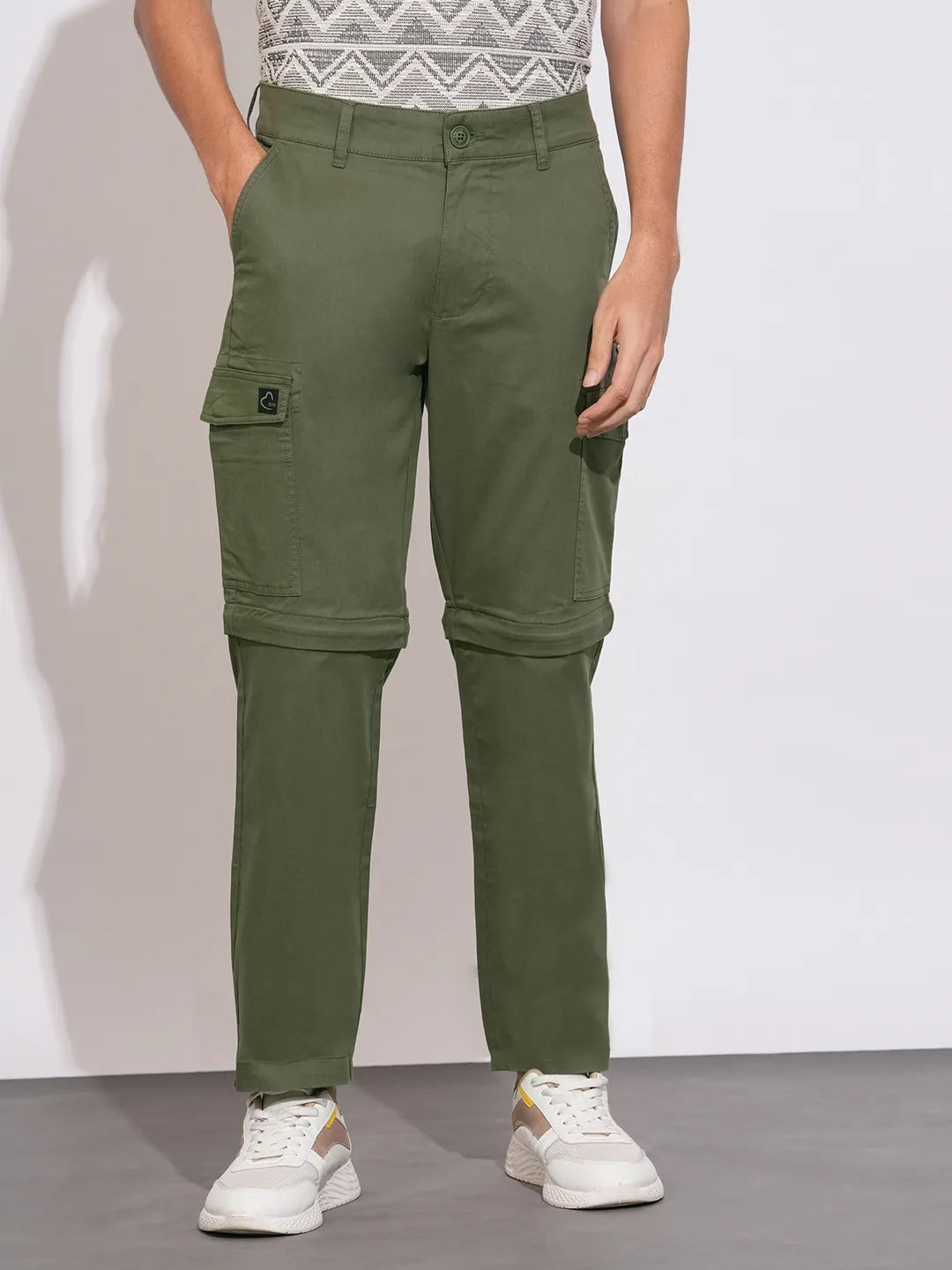 Being Human Olive Slim Fit Cargos For Men