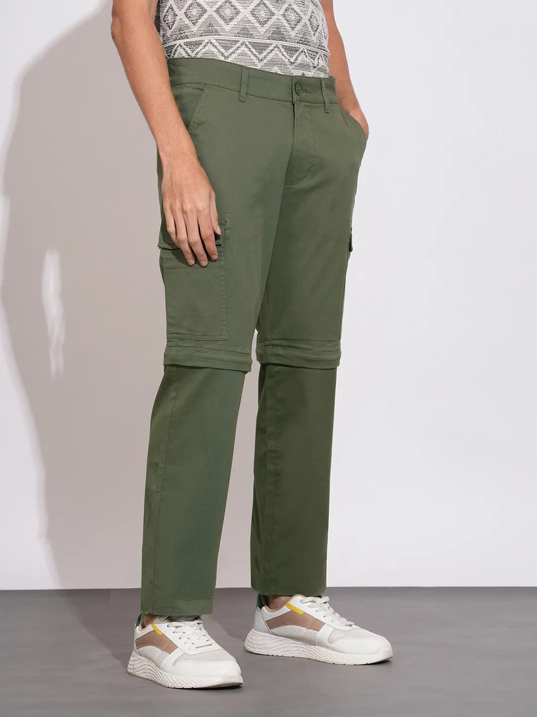 Being Human Olive Slim Fit Cargos For Men