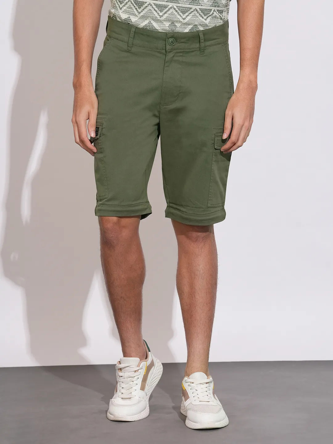 Being Human Olive Slim Fit Cargos For Men