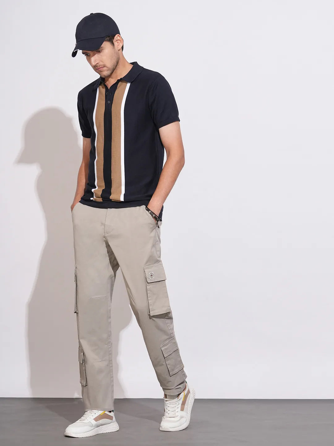 Being Human Grey Loose Fit Cargos For Men