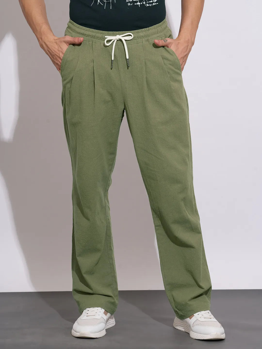 Olive Regular Fit Cargo For Men By Being Human Clothing
