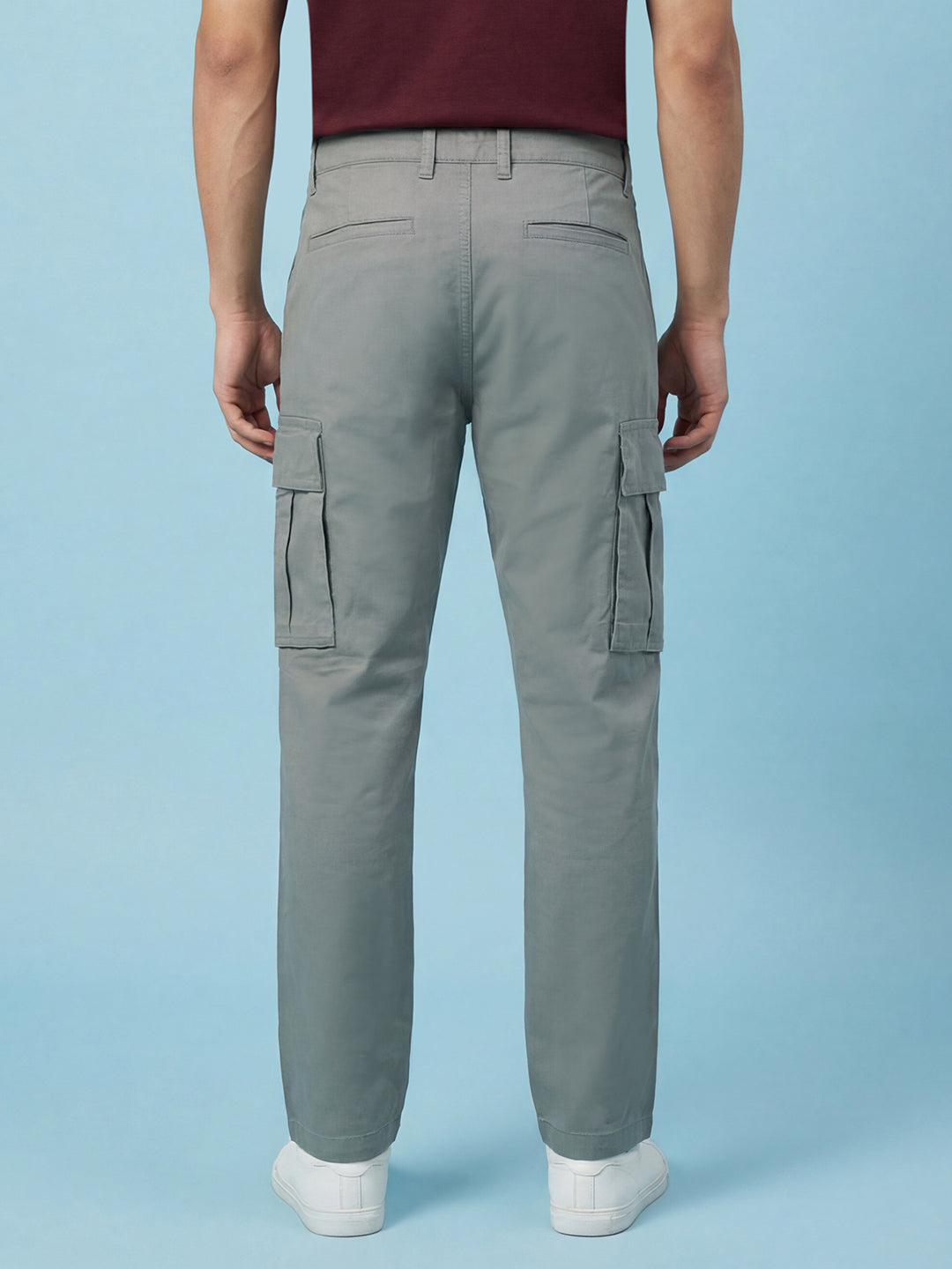 Grey Relax Fit Mid Rise Men's Cargo by Being Human Clothing