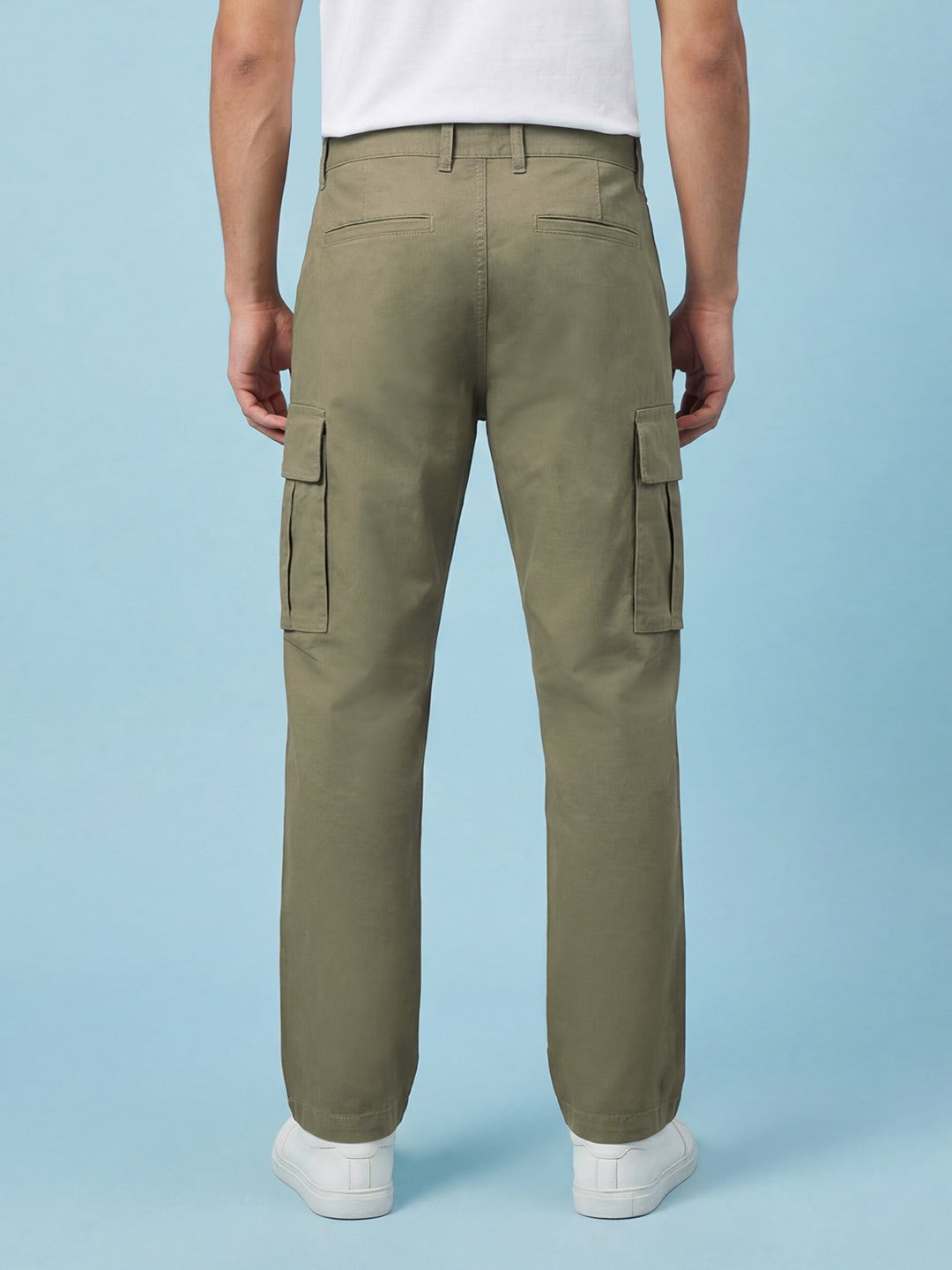 Olive Relax Fit Mid Rise Men's Cargo by Being Human Clothing
