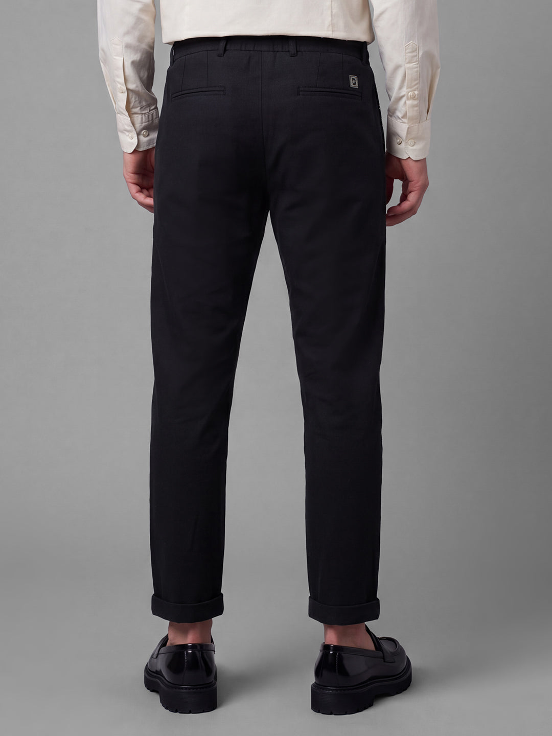 Black Mid Rise Pure Cotton Men's Chinos by Being Human Clothing