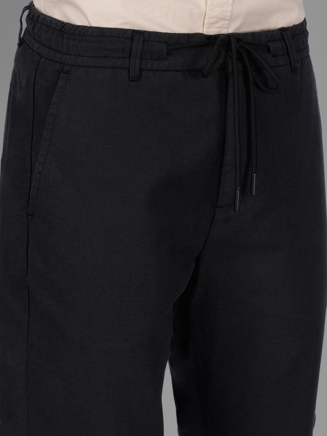 Black Mid Rise Pure Cotton Men's Chinos by Being Human Clothing