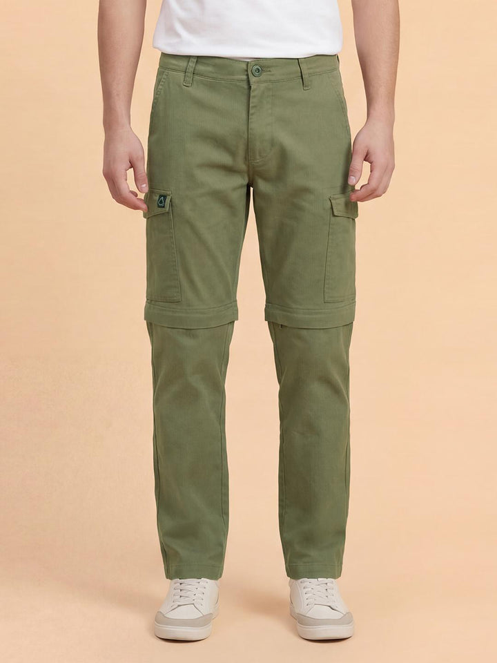 Green Men's Convertible Mid Rise Cargos