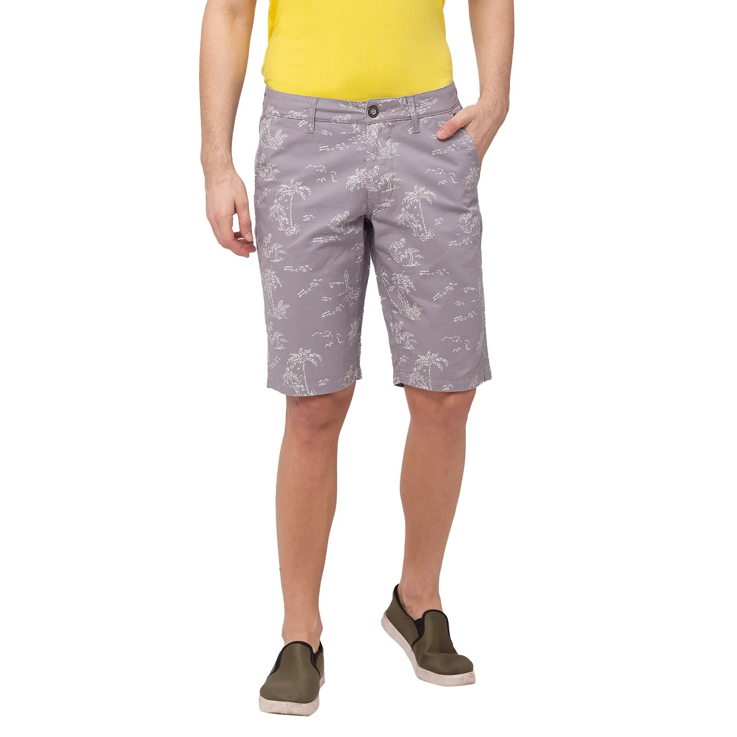 Grey Regular Fit Men's Shorts by Being Human Clothing