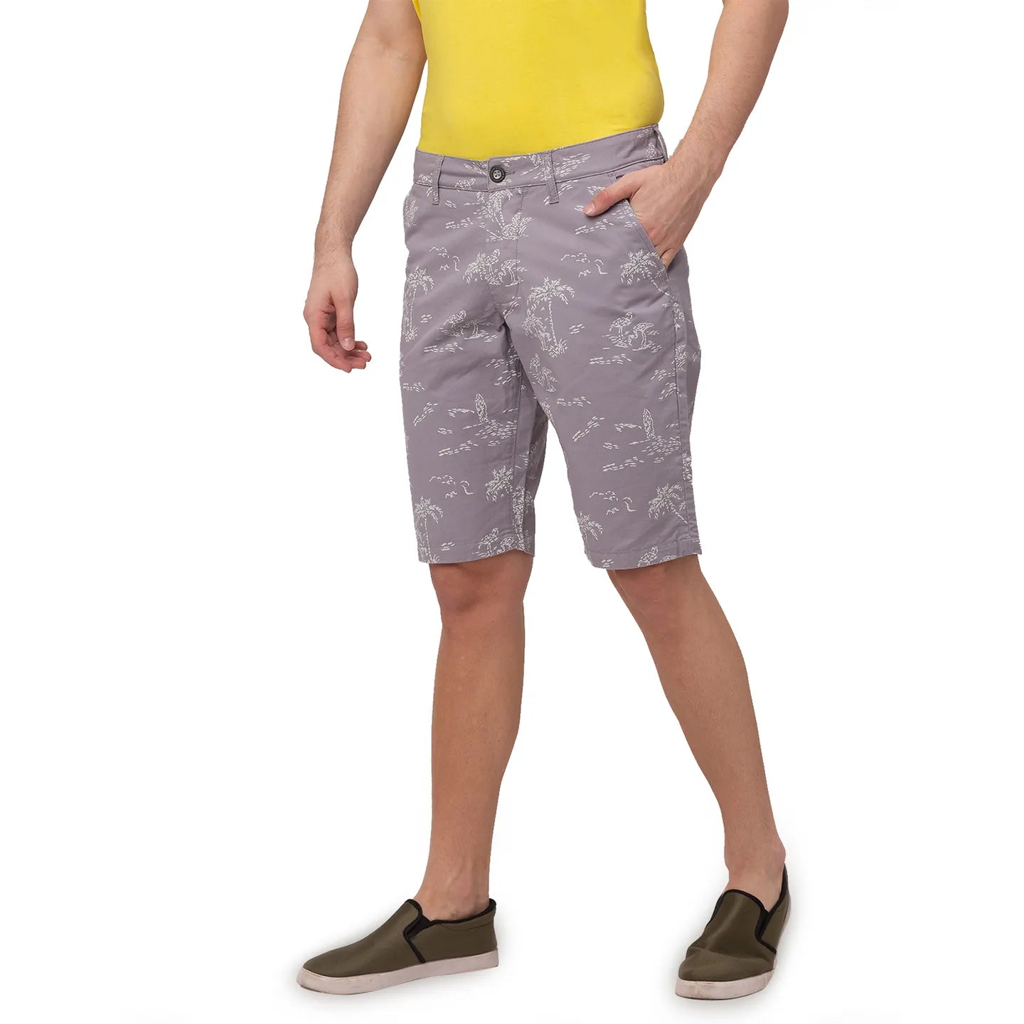 Grey Regular Fit Men's Shorts by Being Human Clothing