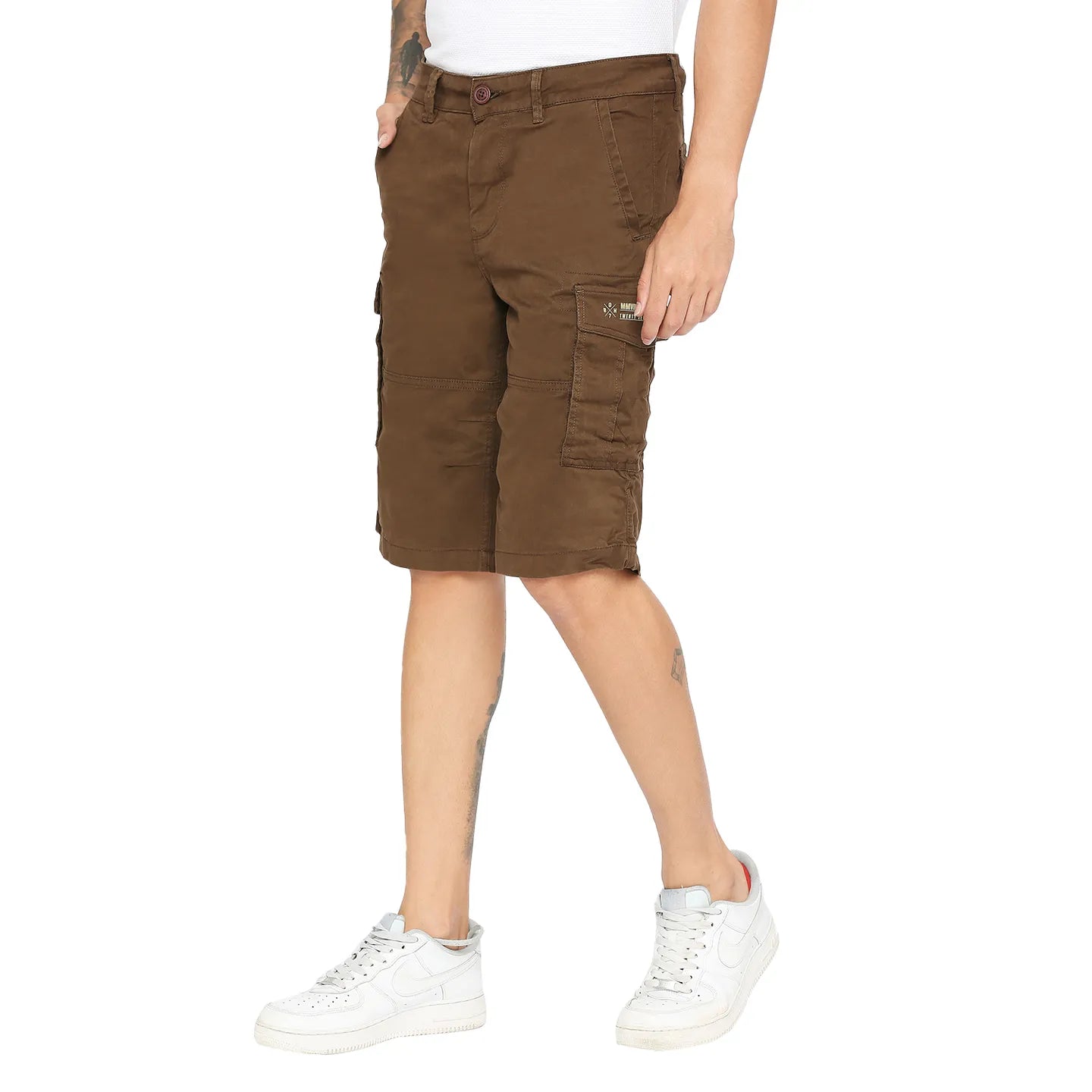 Being Human Clothing Men Cargo Shorts-Brown