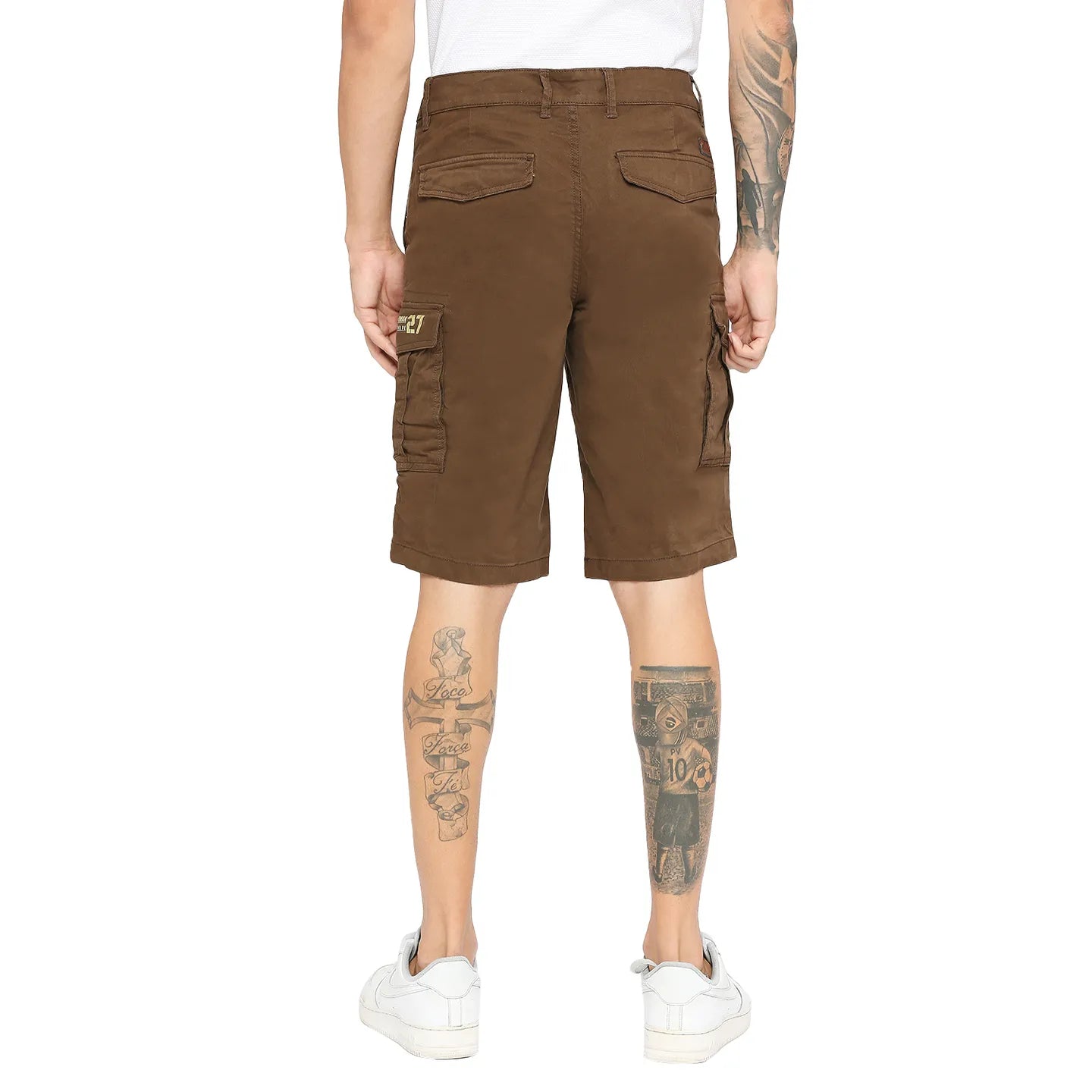 Being Human Clothing Men Cargo Shorts-Brown