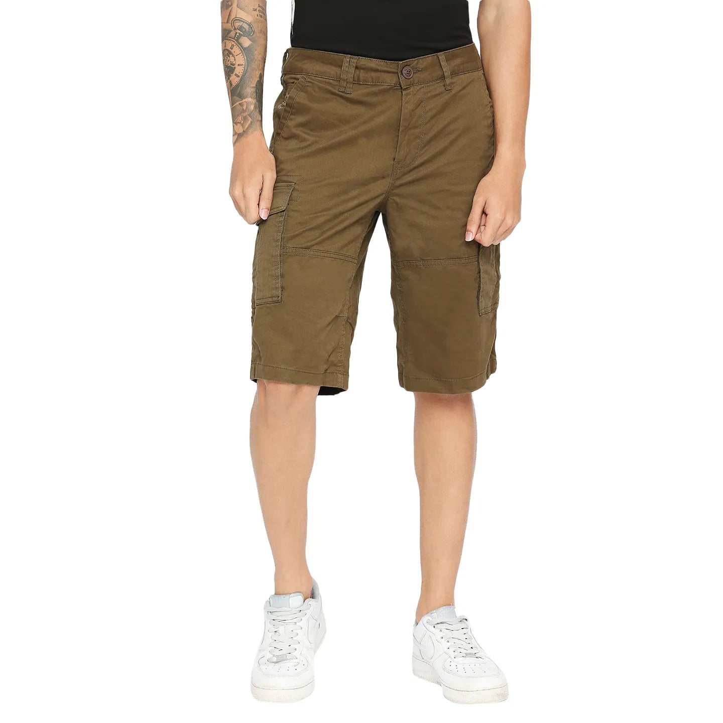 Being Human Clothing Men Cargo Shorts-Green