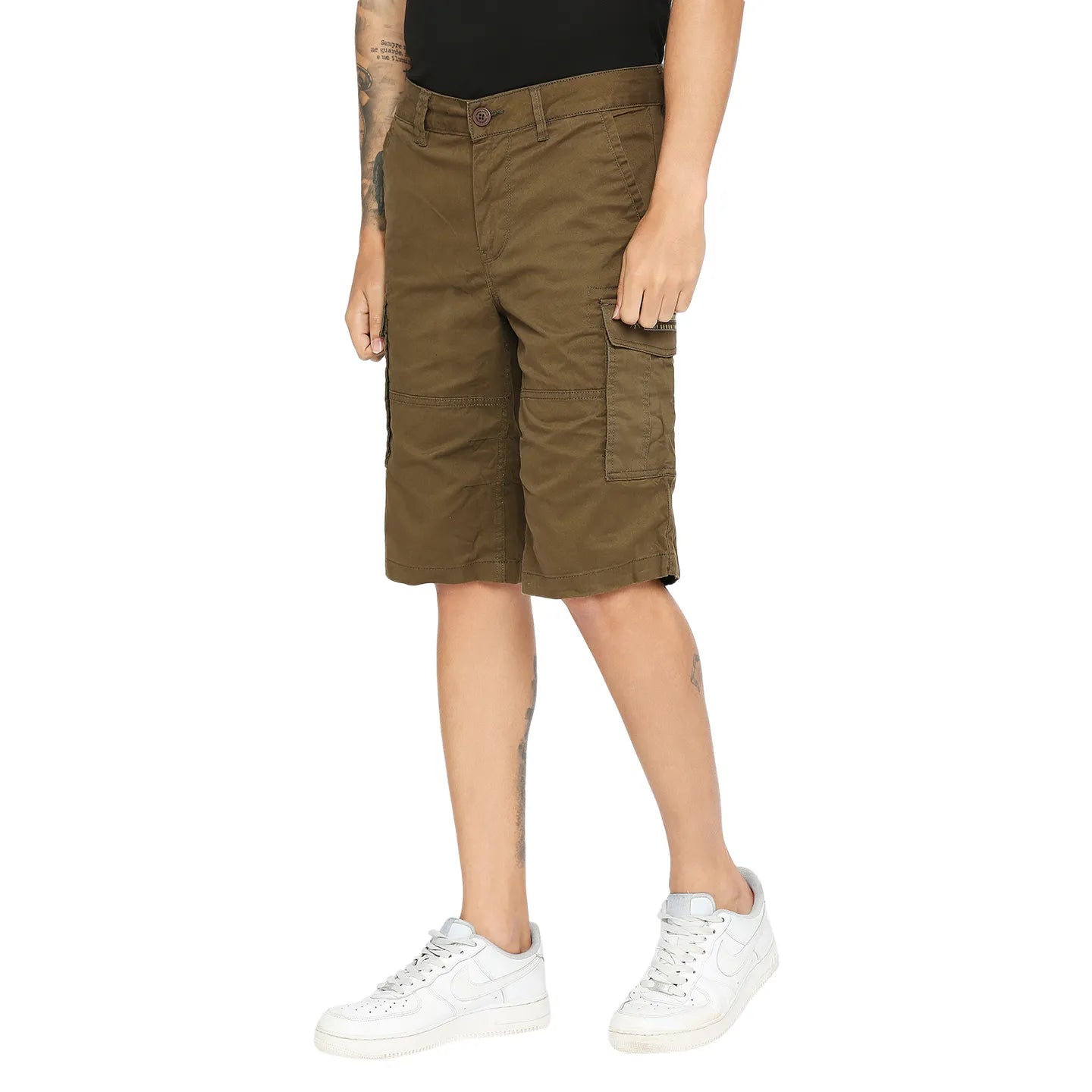 Being Human Clothing Men Cargo Shorts-Green
