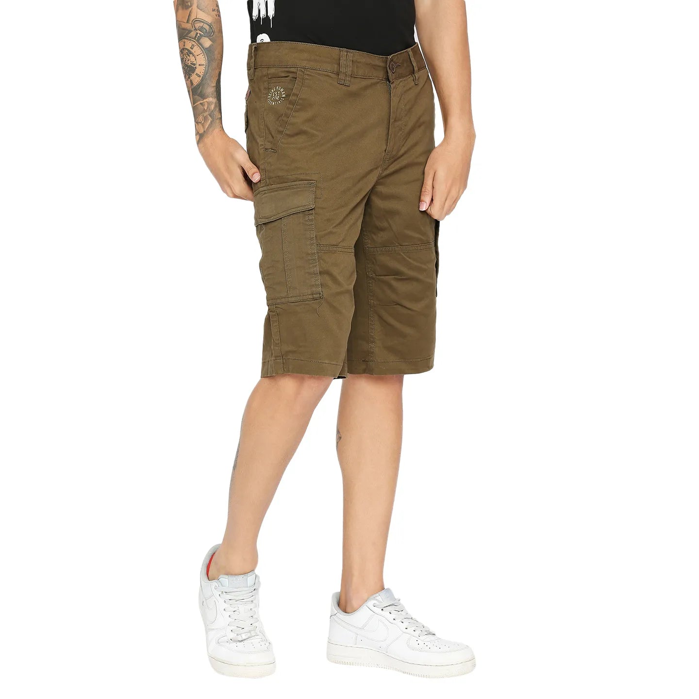 Being Human Clothing Men Cargo Shorts-Green
