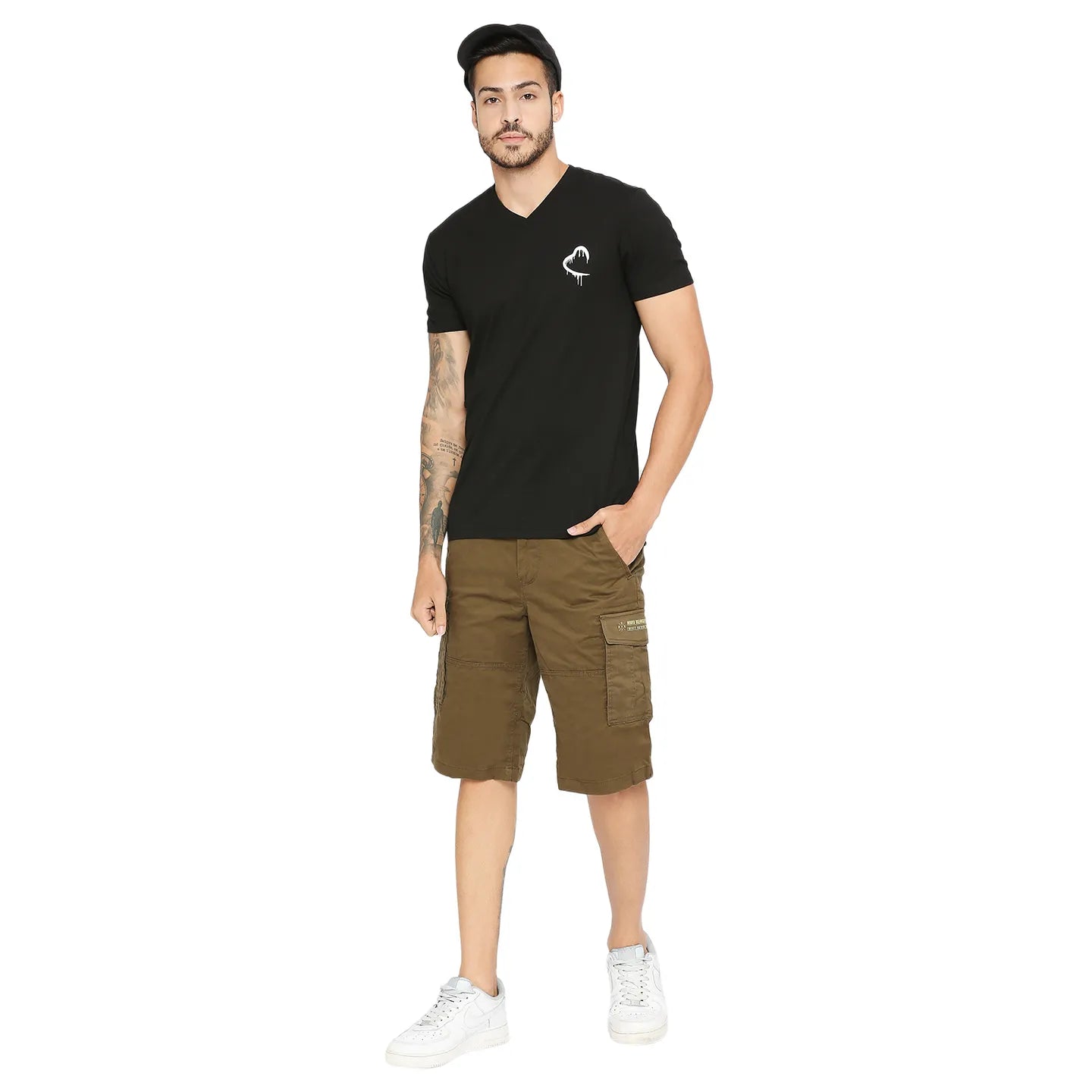 Being Human Clothing Men Cargo Shorts-Green