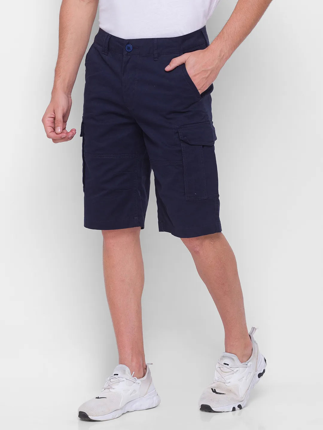 Being Human Clothing Men Cargo Shorts-Navy