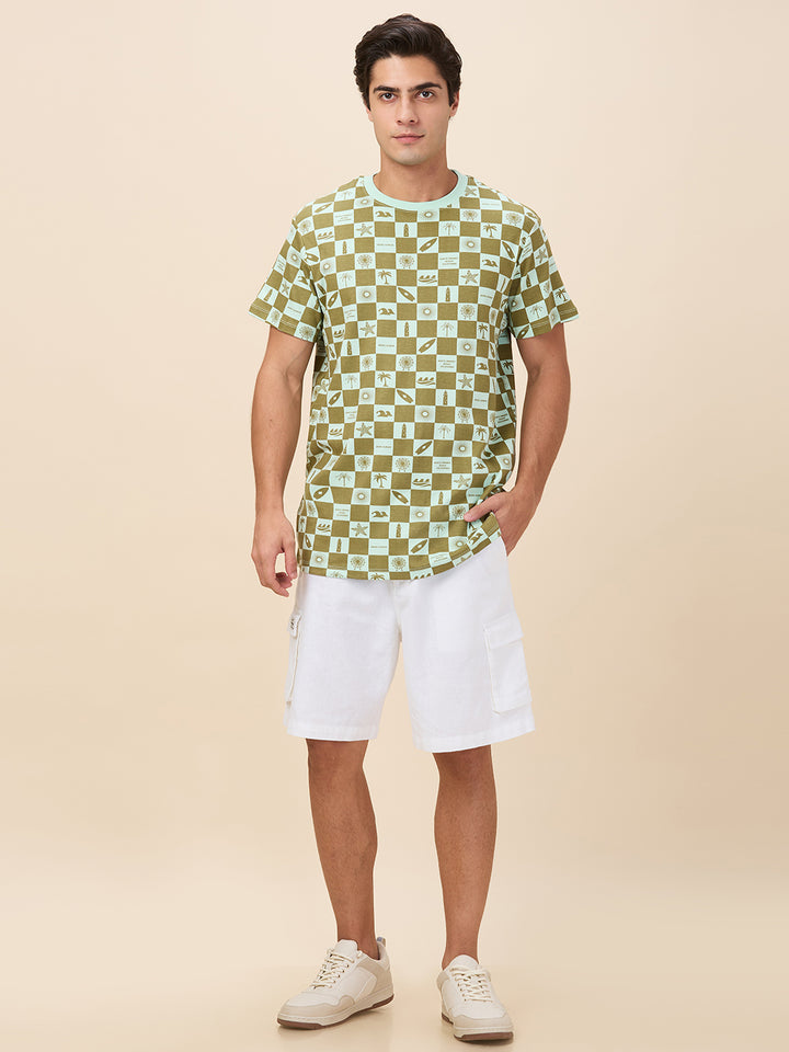 White Regular Fit Shorts For Men