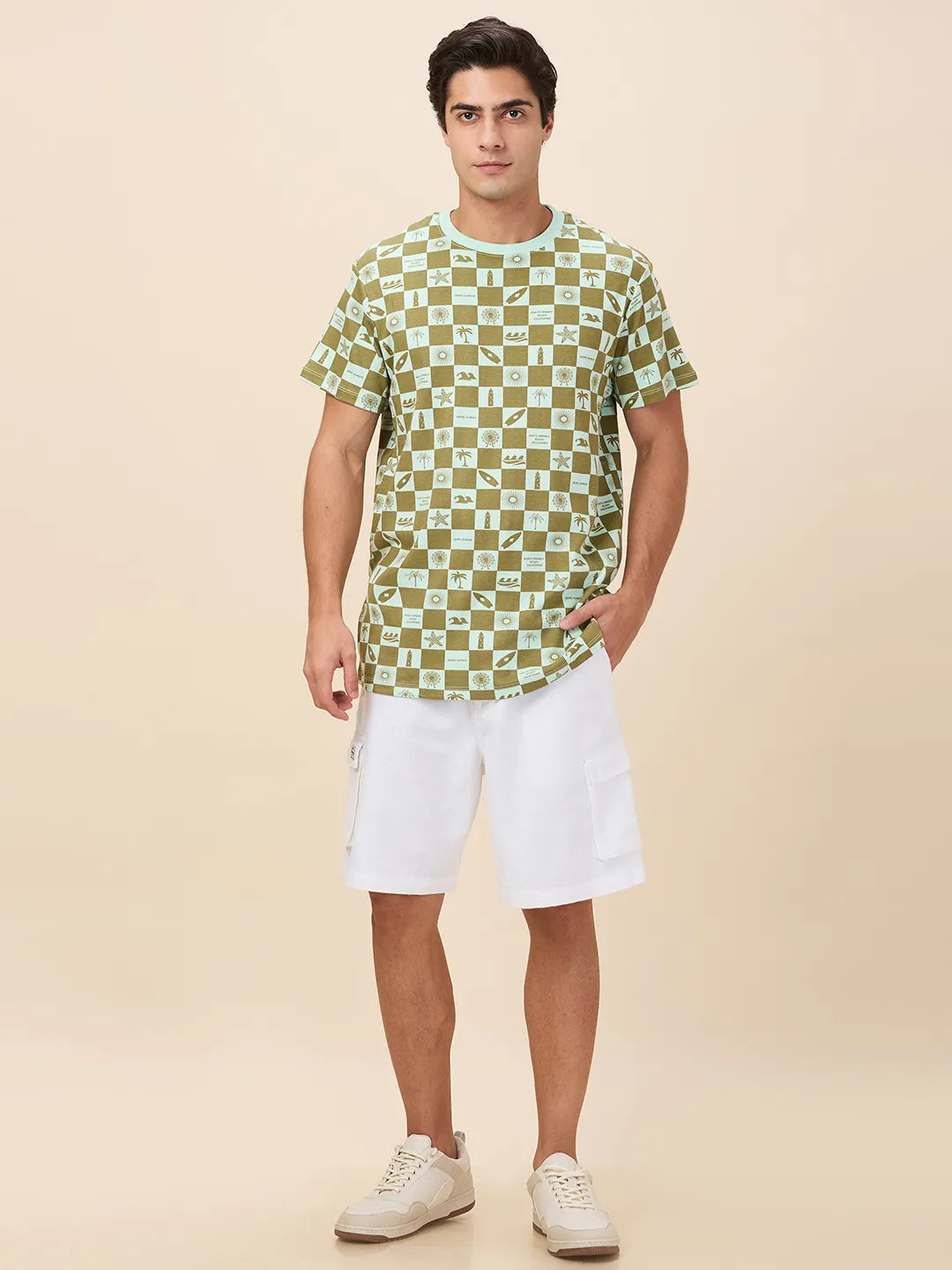 Being Human Clothing Men White Solid Shorts