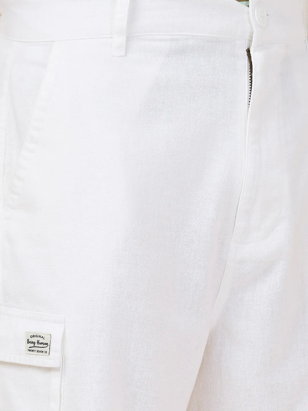 Being Human Clothing Men White Solid Shorts