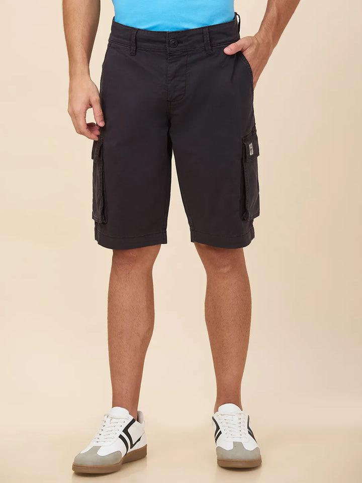 Charcoal Regular Fit Shorts For Men By Being Human Clothing