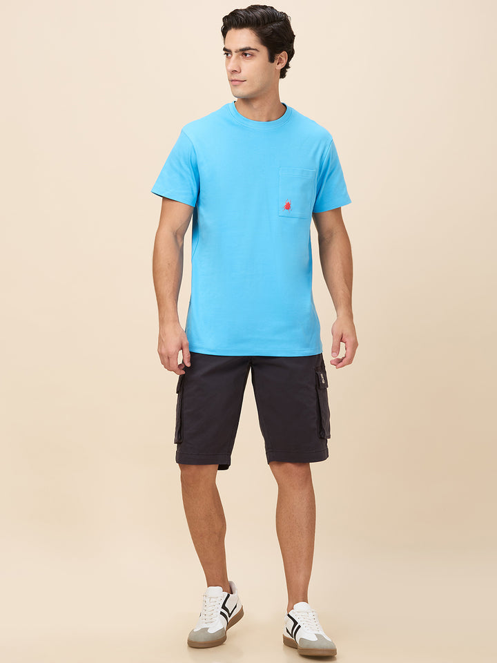 Charcoal Regular Fit Shorts For Men