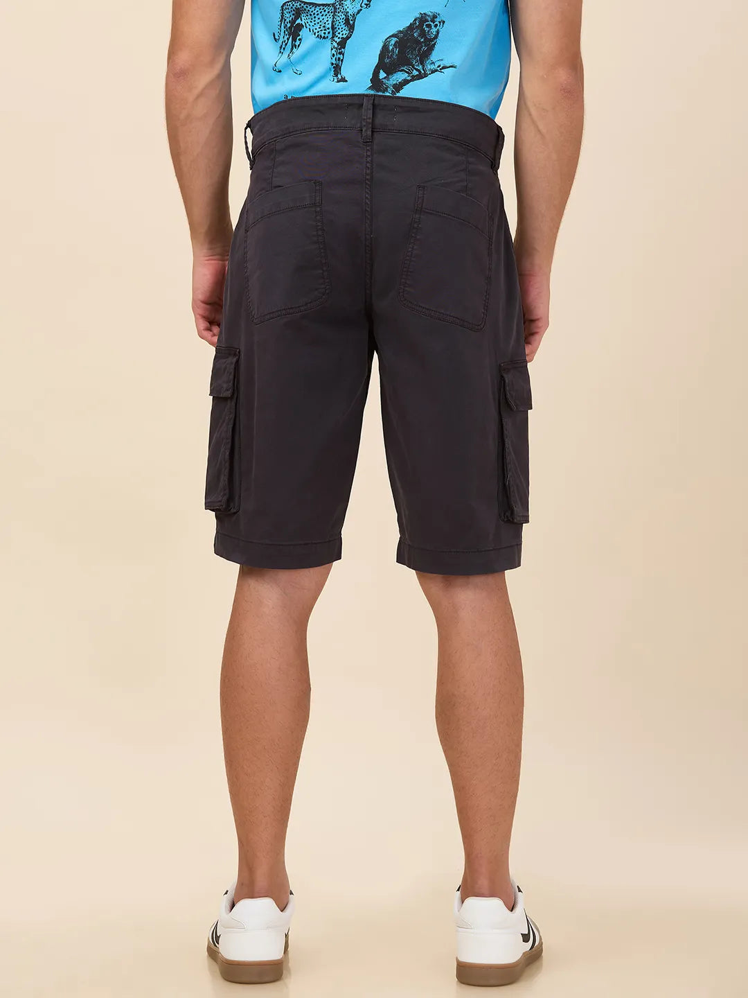 Being Human Clothing Men Grey Solid Shorts