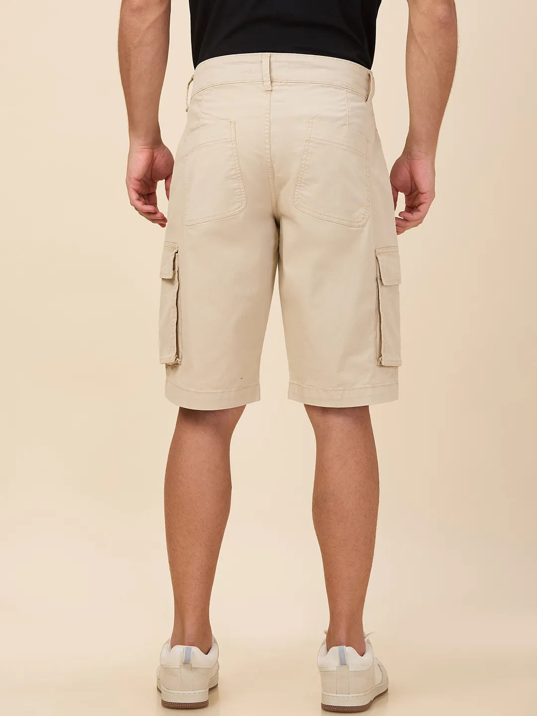 Being Human Clothing Men Beige Solid Shorts